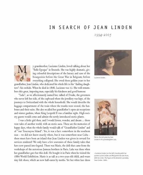 Jean LINDEN. Explorer - Master of the Orchids