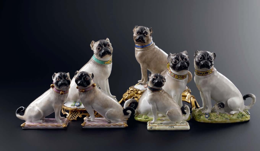 Porcelain Pugs. A passion. The T. & T. Collection